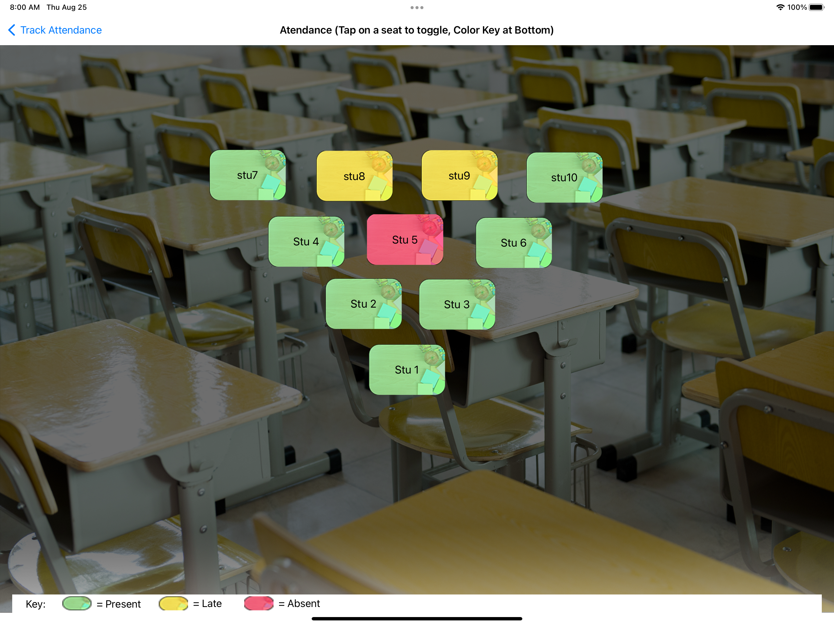 custom layout seating chart on ipad